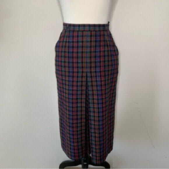 Quasimodo Vintage High Waist Plaid Midi Skirt - Picture 7 of 17